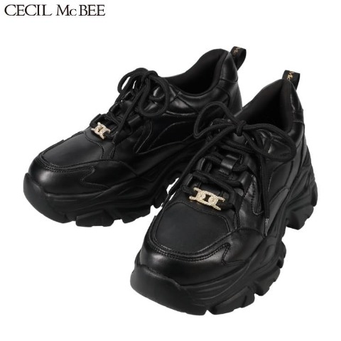 レディース　プレート付厚底ダッドスニーカー（CECIL McBEE）