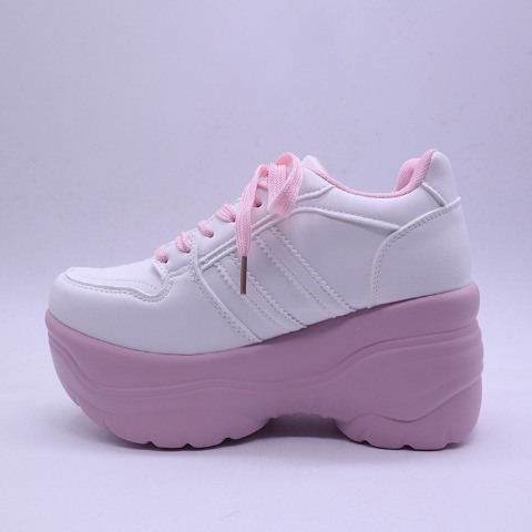 レディース【M～LL】　配色厚底スニーカー