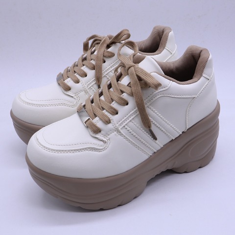 レディース【M～LL】　配色厚底スニーカー