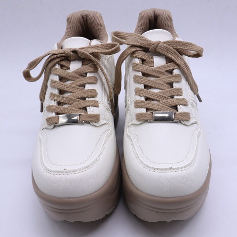 レディース【M～LL】　配色厚底スニーカー