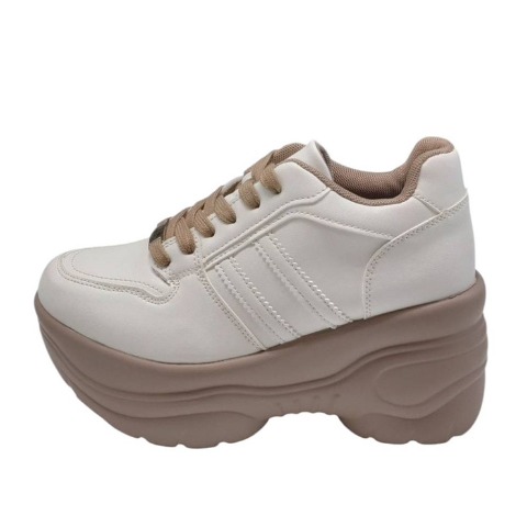 レディース【M～LL】　配色厚底スニーカー