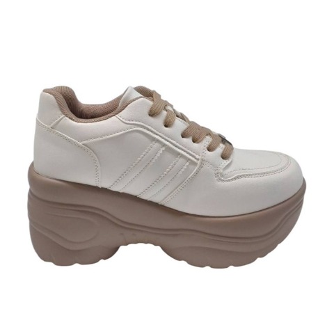 レディース【M～LL】　配色厚底スニーカー