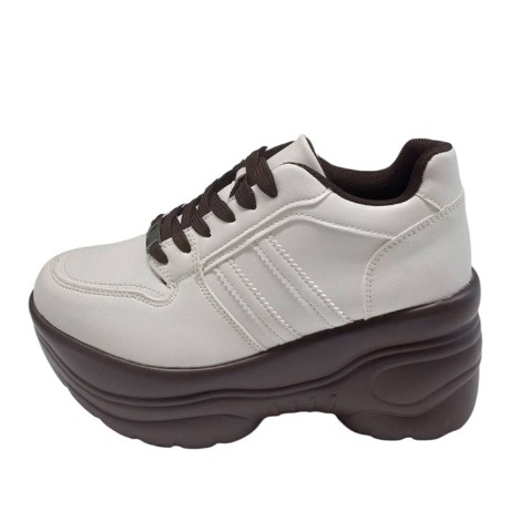 レディース【M～LL】　配色厚底スニーカー