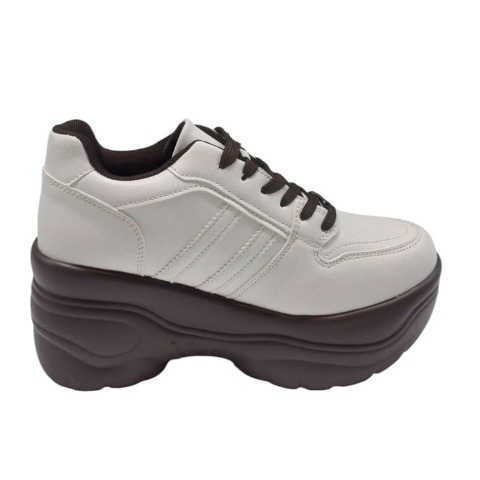 レディース【M～LL】　配色厚底スニーカー