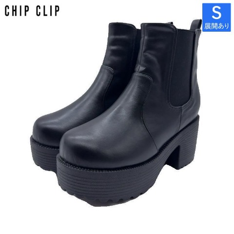 レディース【S～LL】　サイドゴアブーツ（CHIP CLIP）