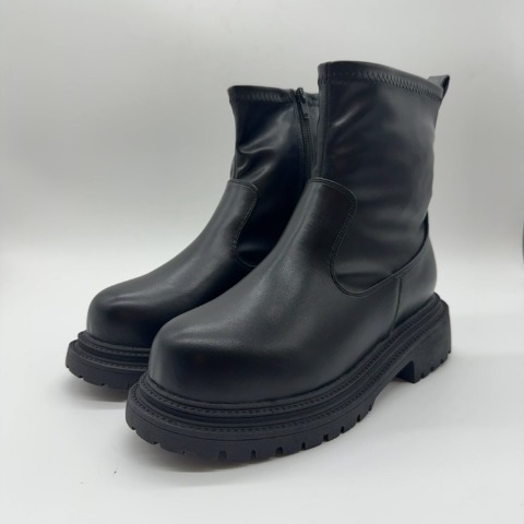 レディース【S～LL】　幅広ストレッチショートブーツ（CHIP CLIP）