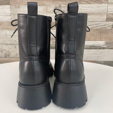 レディース【S～LL】　幅広レースアップショートブーツ（CHIP CLIP）