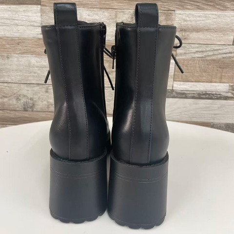 レディース【S～LL】　幅広レースアップショートブーツ（CHIP CLIP）