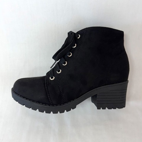 レディース【M～LL】　レースアップショートブーツ（CHIP　CLIP）