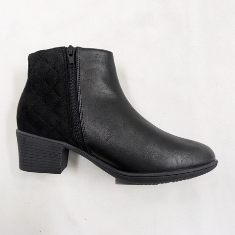 レディース【M～3L】　防滑キルト切替ショートブーツ