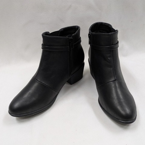 レディース【M～3L】　防滑サイドベルトショートブーツ