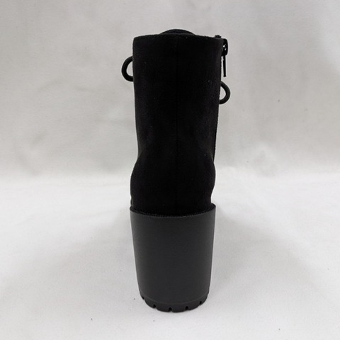 レディース【M～3L】　防滑・起毛レースアップショートブーツ