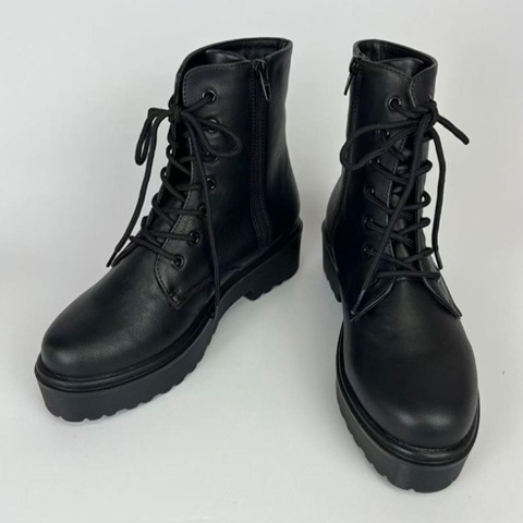 レディース【M～LL】　防滑レースアップショートブーツ