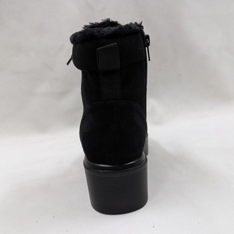 レディース【M～3L】　防滑・裏ボアレースアップショートブーツ