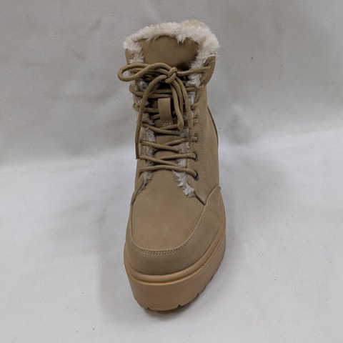 レディース【M～3L】　防滑・裏ボアレースアップショートブーツ