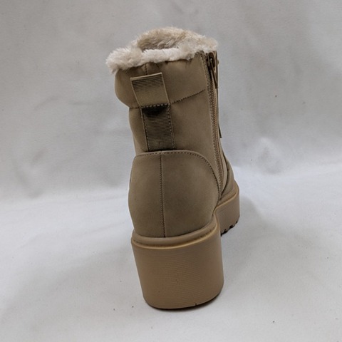 レディース【M～3L】　防滑・裏ボアレースアップショートブーツ