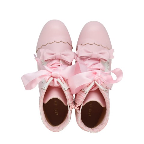 レディース【S～L】　リボンストームショートブーツ（CHIP CLIP×五月アイ）