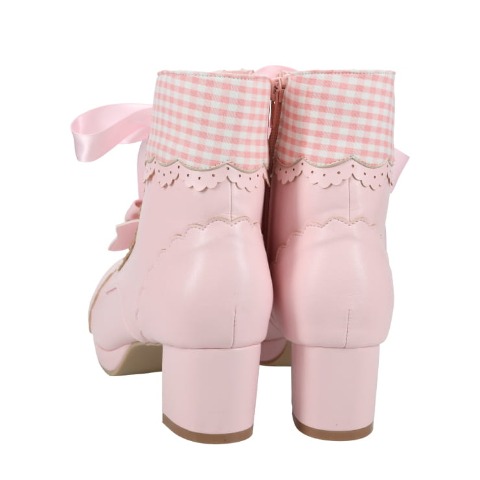 レディース【S～L】　リボンストームショートブーツ（CHIP CLIP×五月アイ）