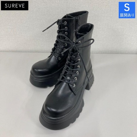 レディース　厚底モールドレースアップブーツ（SUREVE）