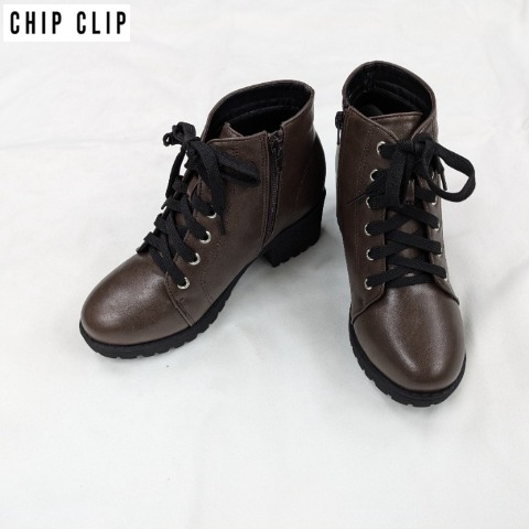 レディース　レースアップショートブーツ（CHIP CLIP）