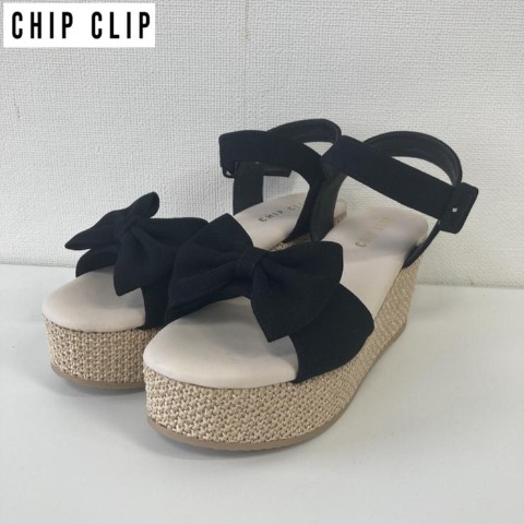 レディース【M～LL】　雑材巻リボンサンダル（CHIP CLIP）