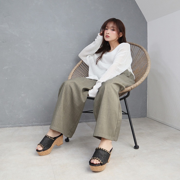 レディース 雑材チェーンコルクウェッジサンダル（CECIL McBEE