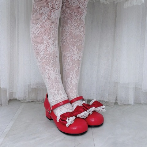 レディース【S～L】　ヒールリボンパンプス（まゆろん×majoretty）