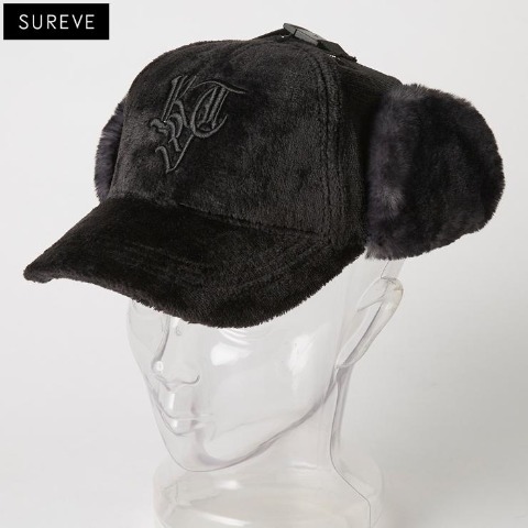 耳付キャップ（SUREVE） ブラック 213
