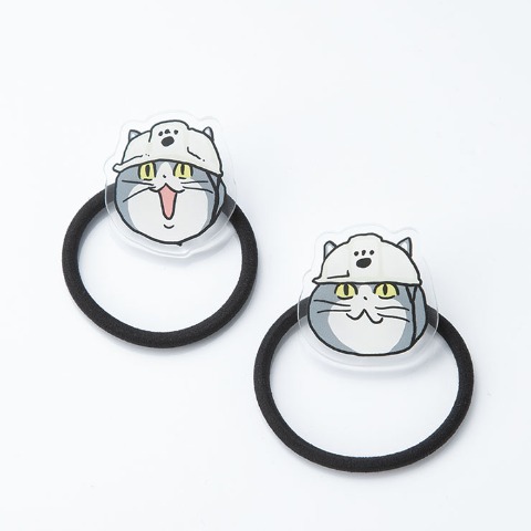 ヘアゴム2点セット（仕事猫）