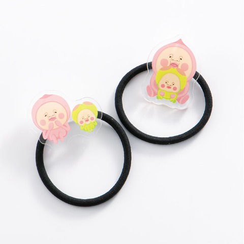 ヘアゴム2点セット（カクレモモジリ・スモモノウチ）