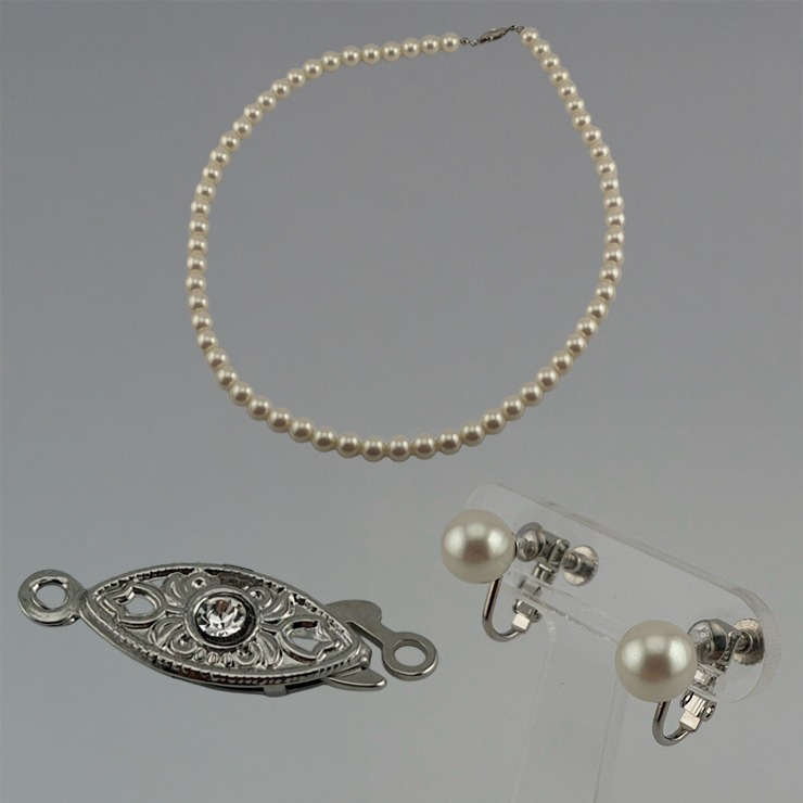マベパール　ペンダントネックレス イヤリング セット リボン　SILVER レディース ネックレス+イヤリングセット | アベイル | しまむらパーク