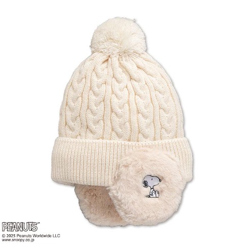 耳当て付ニットワッチ（スヌーピー）