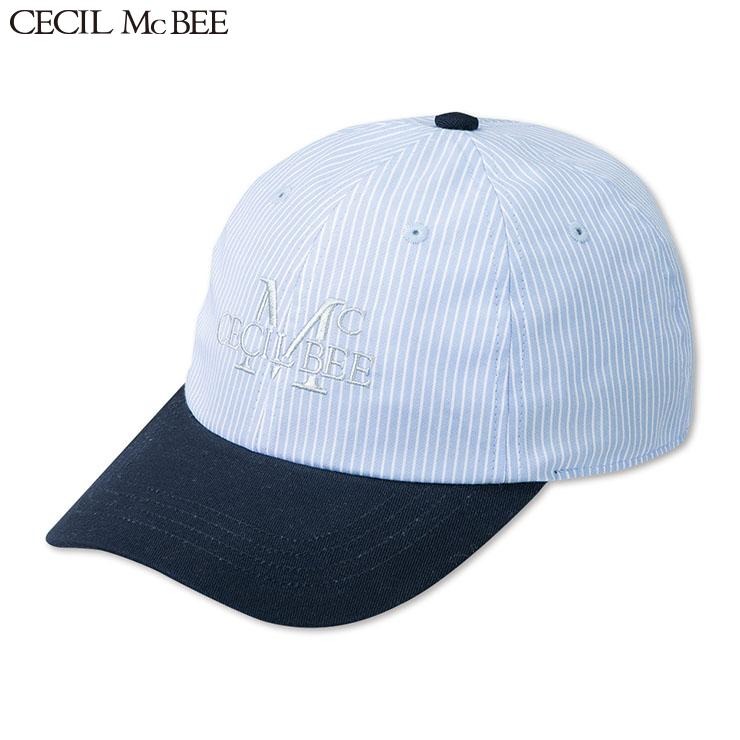 レディース 刺しゅうストライプバイカラーキャップ（CECIL McBEE