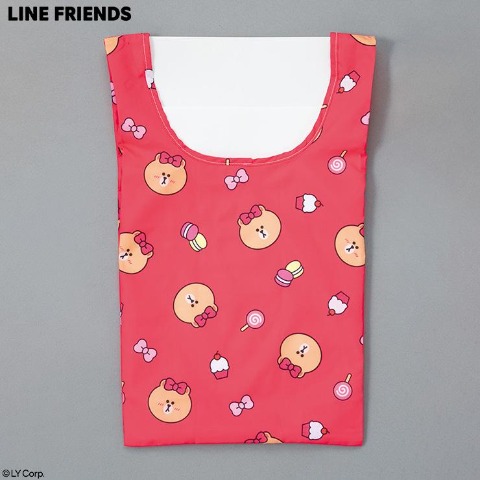 ポーチ付エコバッグ（LINE FRIENDS　チョコ）