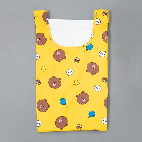 ポーチ付エコバッグ（LINE FRIENDS　ブラウン）