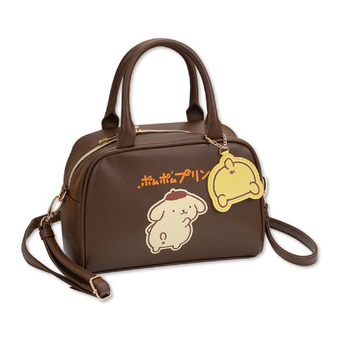 チャーム付ボストンバッグ（ポムポムプリン）