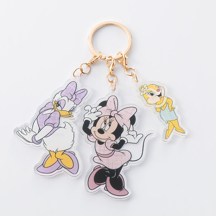 3連アクリルキーホルダー（ミニーマウス・デイジーダック・クラリス