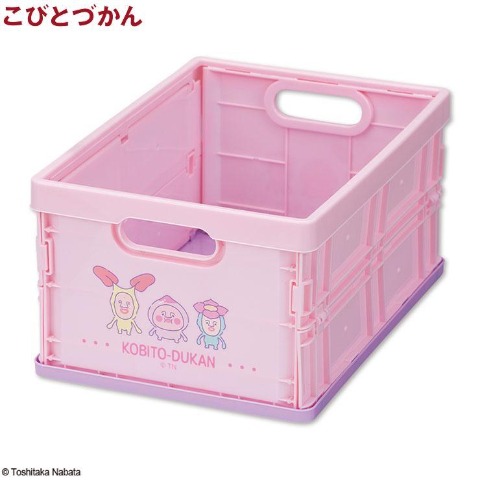 折り畳み収納コンテナ（ファンシーコビトたち_ピンク）