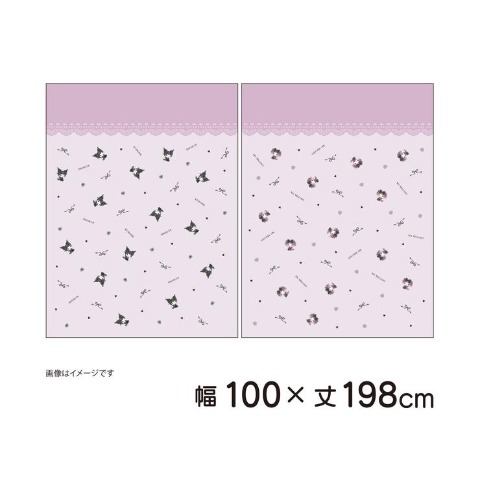 レースカーテン【100×198cm】（マイメロディ＆クロミ）