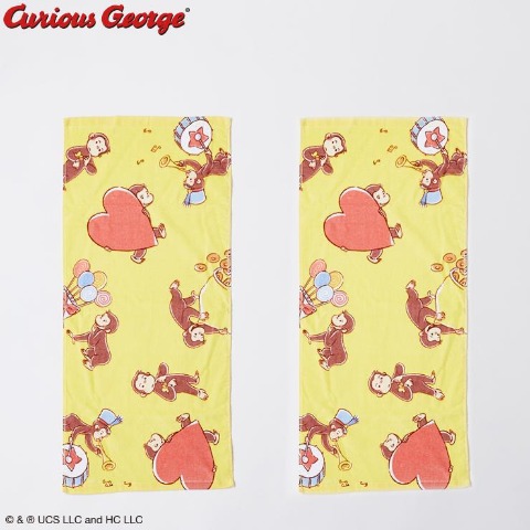 2枚組フェイスタオル（おさるのジョージ）