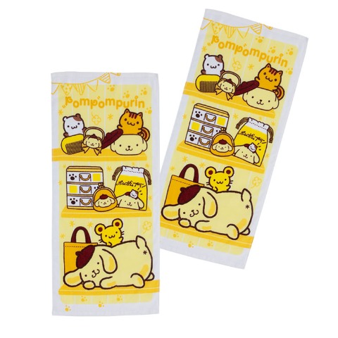 2枚組フェイスタオル（ポムポムプリン）