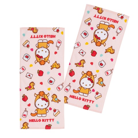 2枚組フェイスタオル（ハローキティ）