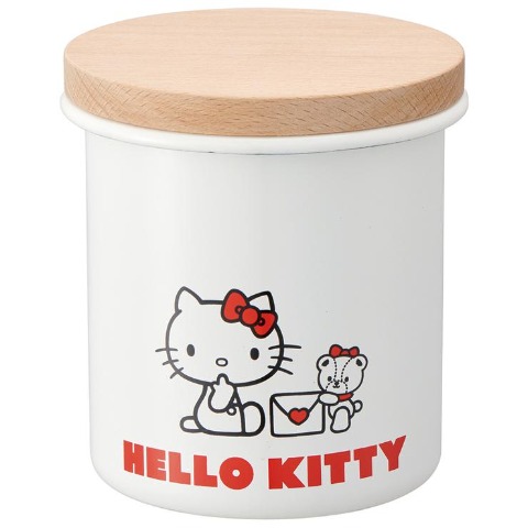 ホーローキャニスター木蓋750ml（ハローキティ&タイニーチャム）