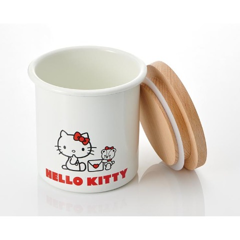 ホーローキャニスター木蓋750ml（ハローキティ&タイニーチャム）