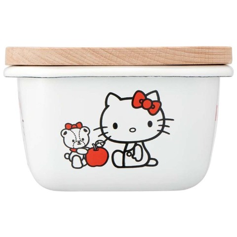 ホーローバターケース木蓋500ml（ハローキティ&タイニーチャム）
