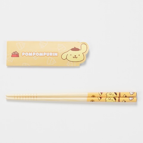 箸袋付竹箸（ポムポムプリン）
