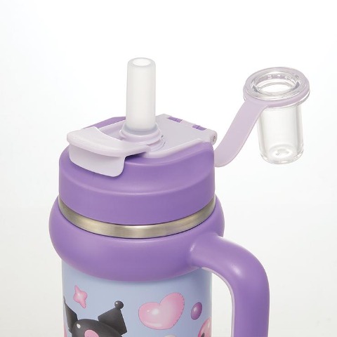 ハンドル付2WAYストローステンレスタンブラー（クロミ）