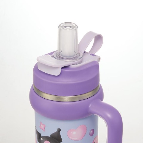 ハンドル付2WAYストローステンレスタンブラー（クロミ）