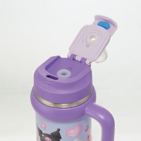 ハンドル付2WAYストローステンレスタンブラー（クロミ）