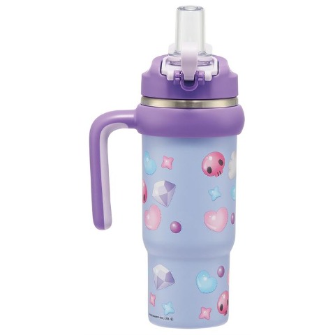 ハンドル付2WAYストローステンレスタンブラー（クロミ）